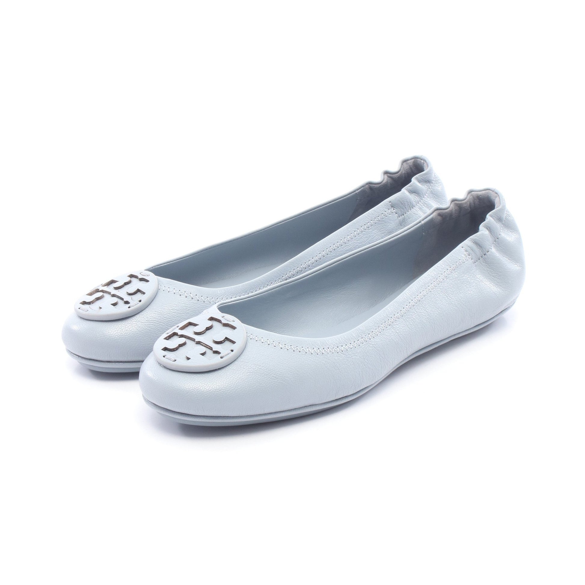 MINNIE TRAVEL BALLET ミニー トラベル バレエシューズ レザー ライトブルー トリーバーチ シューズ TORY BURCH