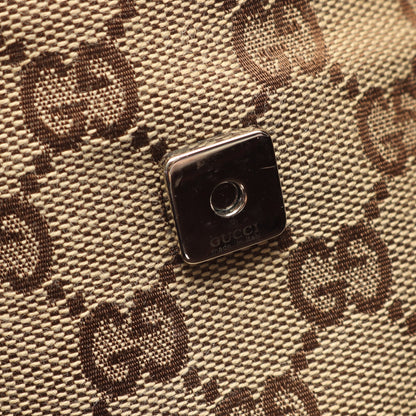 GGキャンパス ショルダーバッグ キャンパス レザー ベージュ ダークブラウン グッチ バッグ GUCCI