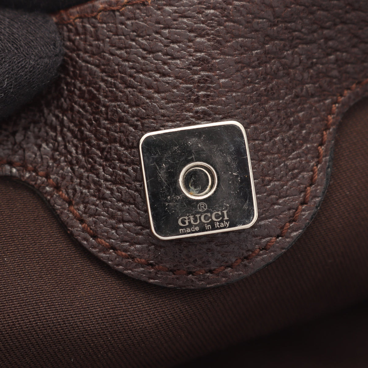GGキャンパス ショルダーバッグ キャンパス レザー ベージュ ダークブラウン グッチ バッグ GUCCI