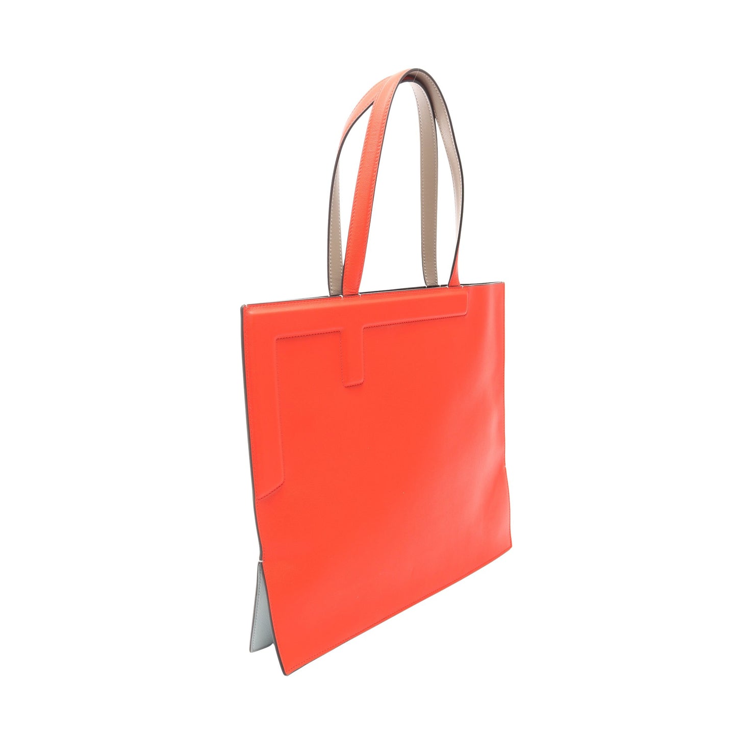 フリップ ショルダーバッグ トートバッグ レザー グレーベージュ レッド フェンディ バッグ FENDI
