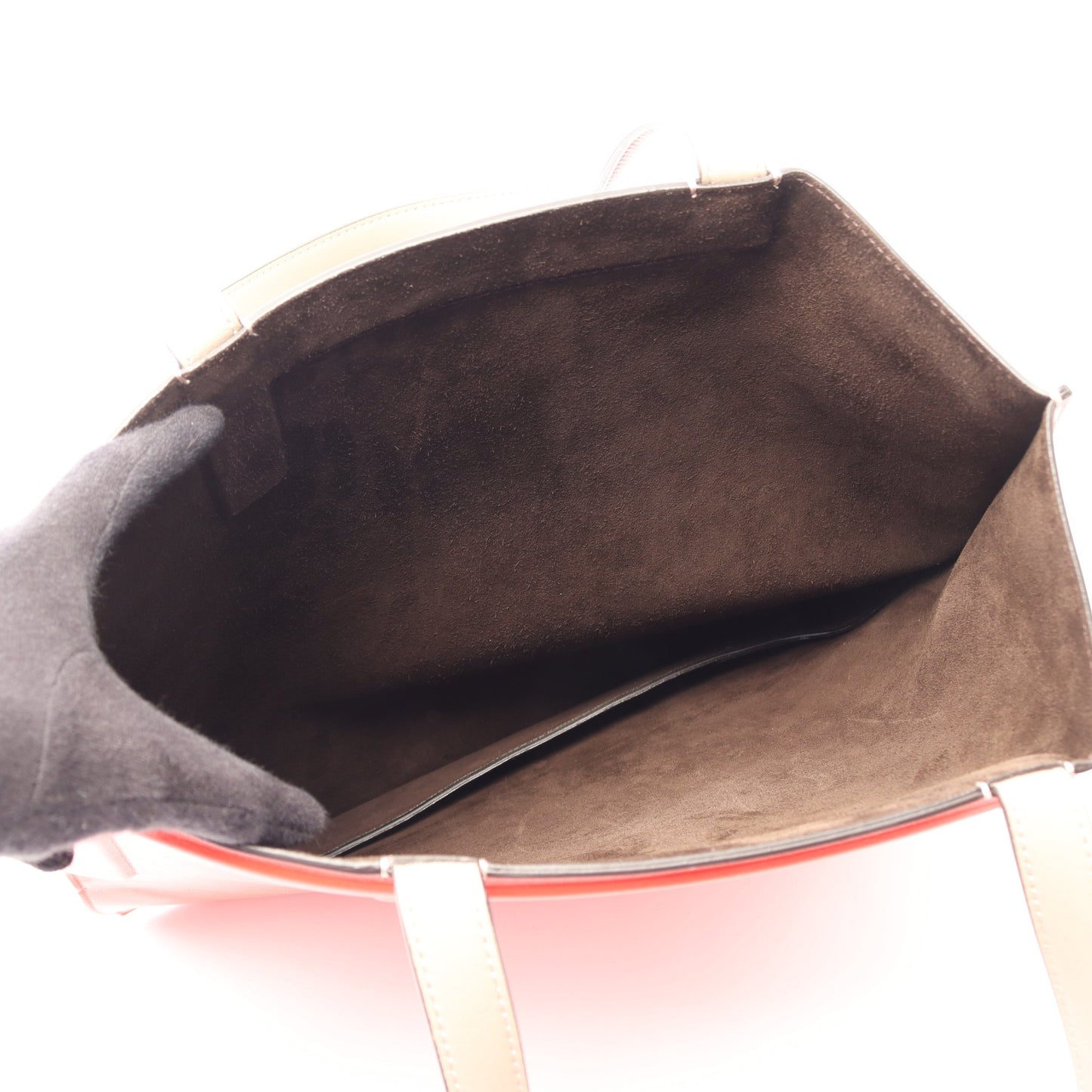 フリップ ショルダーバッグ トートバッグ レザー グレーベージュ レッド フェンディ バッグ FENDI