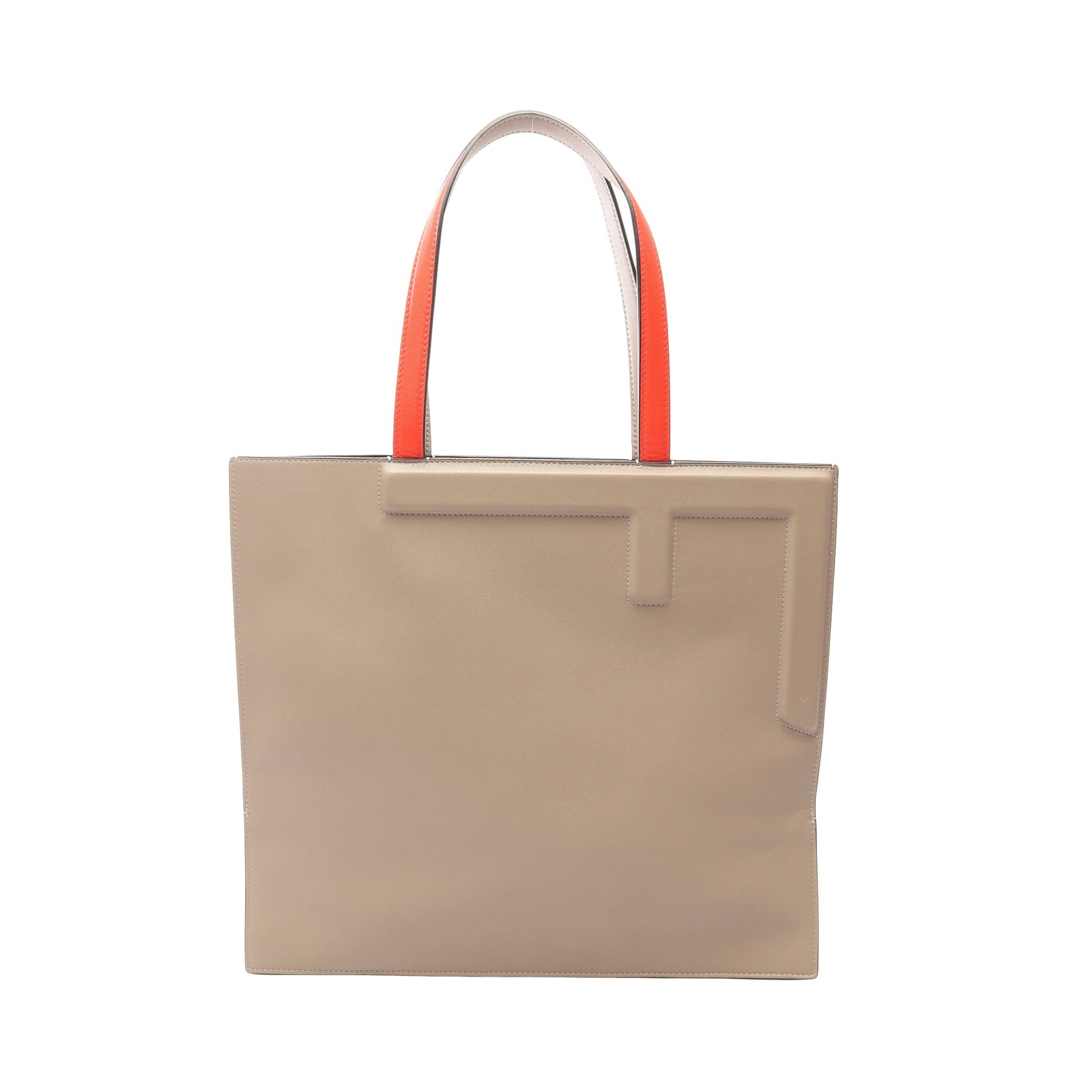 フリップ ショルダーバッグ トートバッグ レザー グレーベージュ レッド フェンディ バッグ FENDI