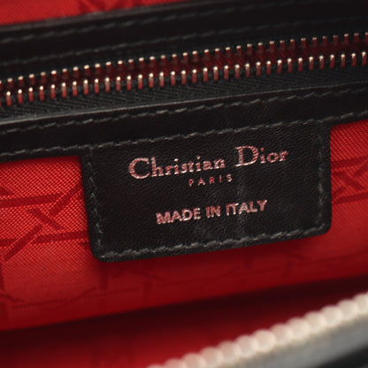 LADY DIOR レディディオール カナージュ 2WAY ハンドバッグ レザー ブラック クリスチャンディオール バッグ Christian Dior