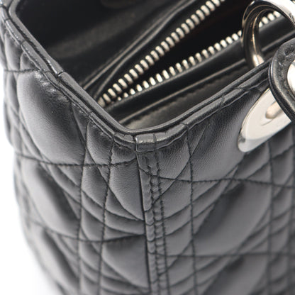 LADY DIOR レディディオール カナージュ 2WAY ハンドバッグ レザー ブラック クリスチャンディオール バッグ Christian Dior
