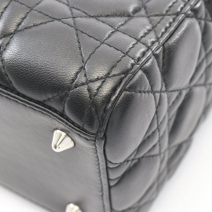 LADY DIOR レディディオール カナージュ 2WAY ハンドバッグ レザー ブラック クリスチャンディオール バッグ Christian Dior
