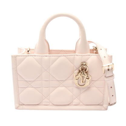 マクロ カナージュ ブックトート バッグミニ 2WAY ハンドバッグ レザー ライトピンク クリスチャンディオール バッグ Christian Dior