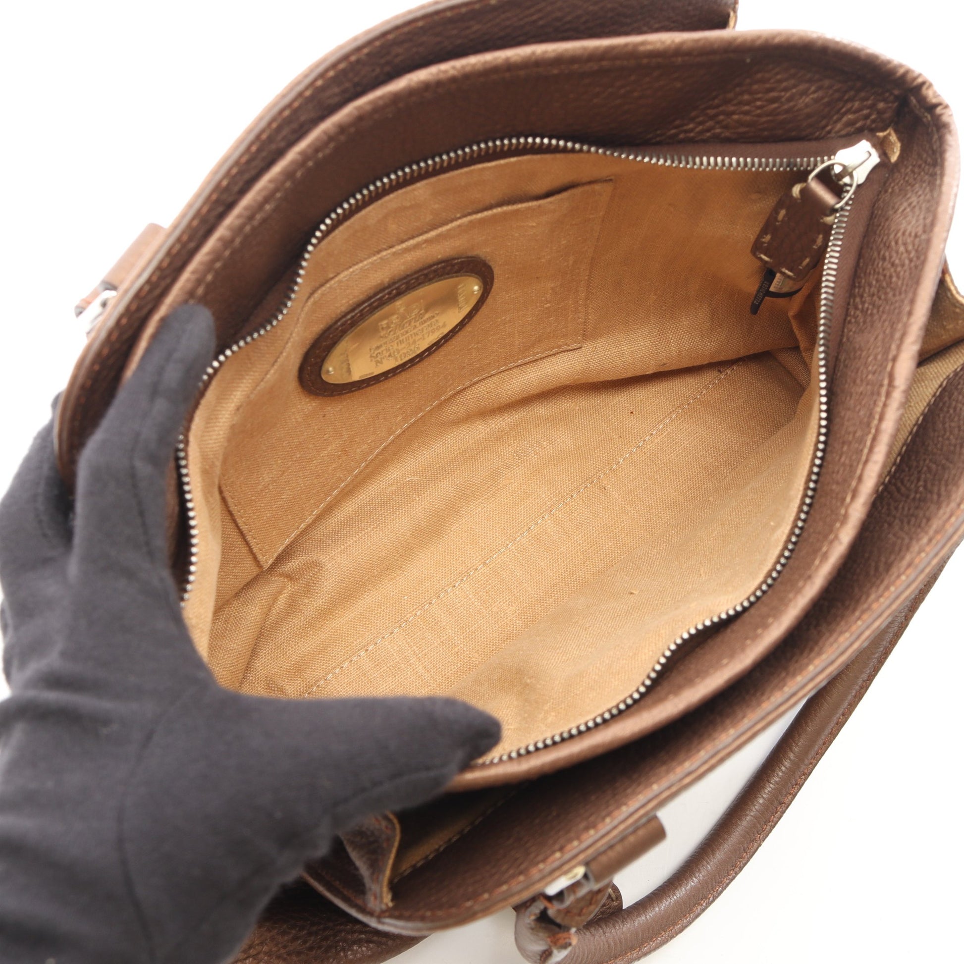 セレリア ハンドバッグ レザー ブロンズ フェンディ バッグ FENDI