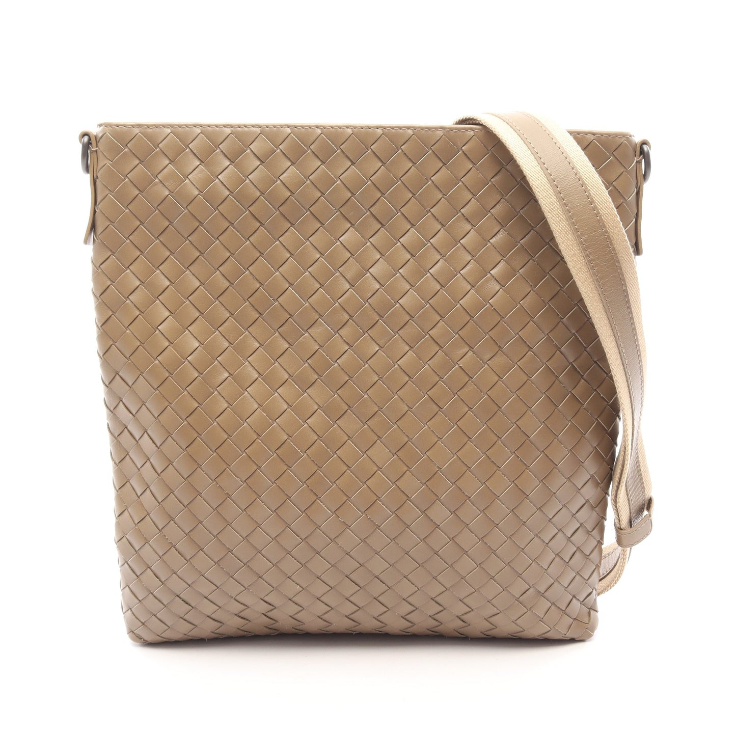 イントレチャート ショルダーバッグ レザー グレーブラウン ボッテガヴェネタ バッグ BOTTEGA VENETA