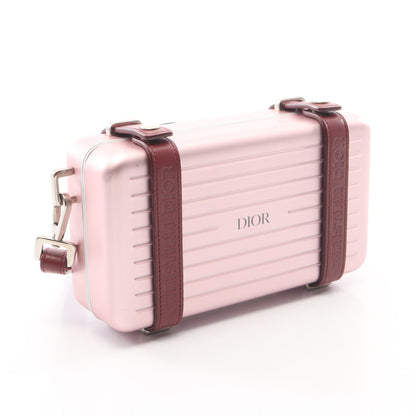 DIOR × RIMOWA パーソナルクラッチバッグ ショルダーバッグ ショルダーウォレット アルミニウム レザー ピンク ボルドー ディオール バッグ DIOR