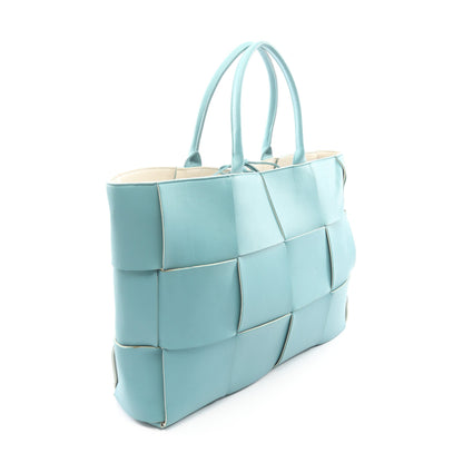 THE ARCO TOTE アルコ ラージ イントレチャート ハンドバッグ トートバッグ レザー ターコイズブルー ボッテガヴェネタ バッグ BOTTEGA VENETA