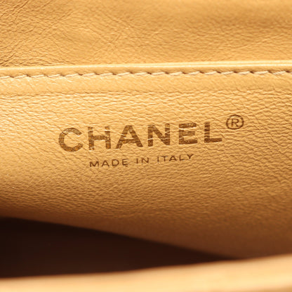 マトラッセ ハンドバッグ キャビアスキン ベージュ ゴールド金具 シャネル バッグ CHANEL