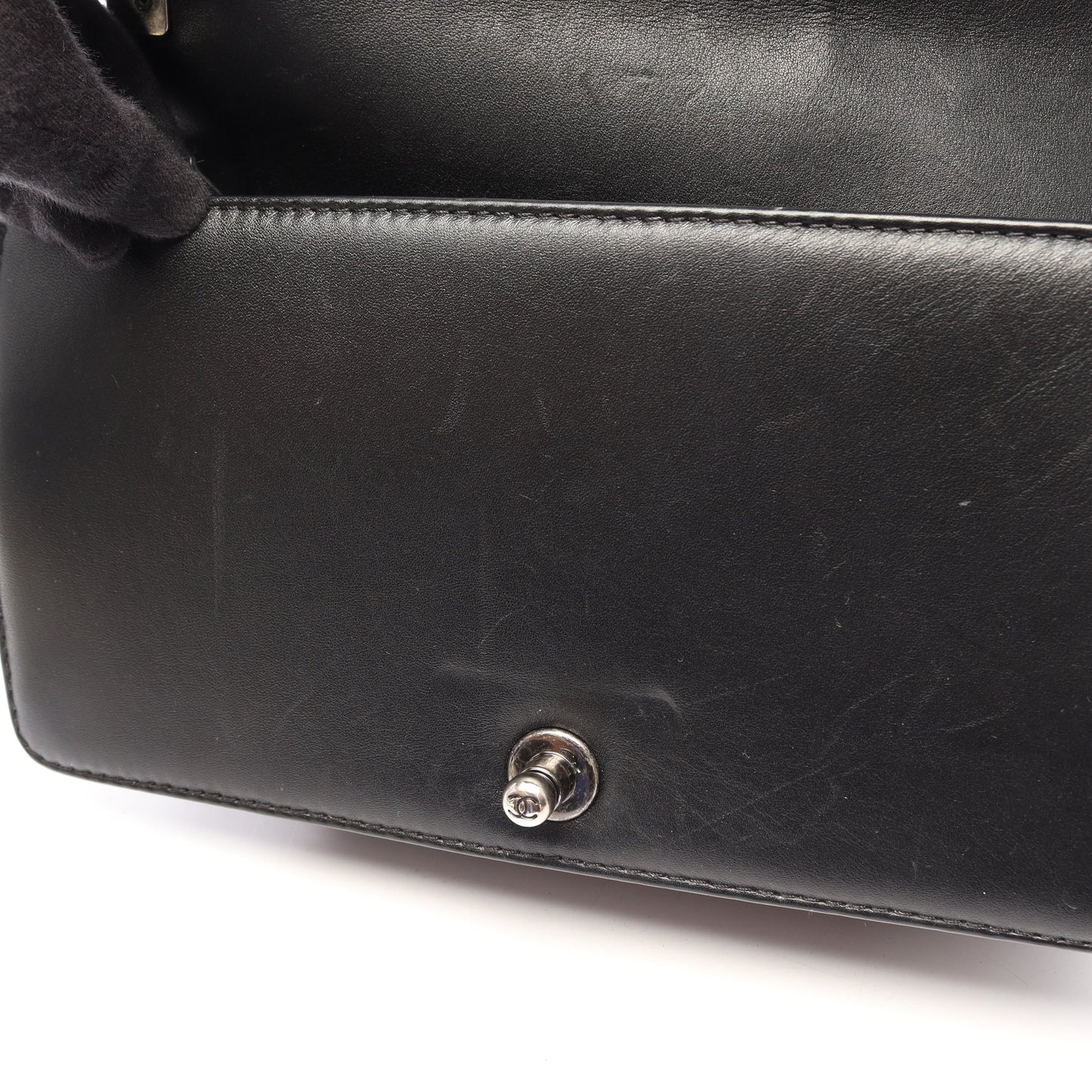 ボーイシャネル チェーンショルダーバッグ レザー ブラック シルバー金具 シャネル バッグ CHANEL