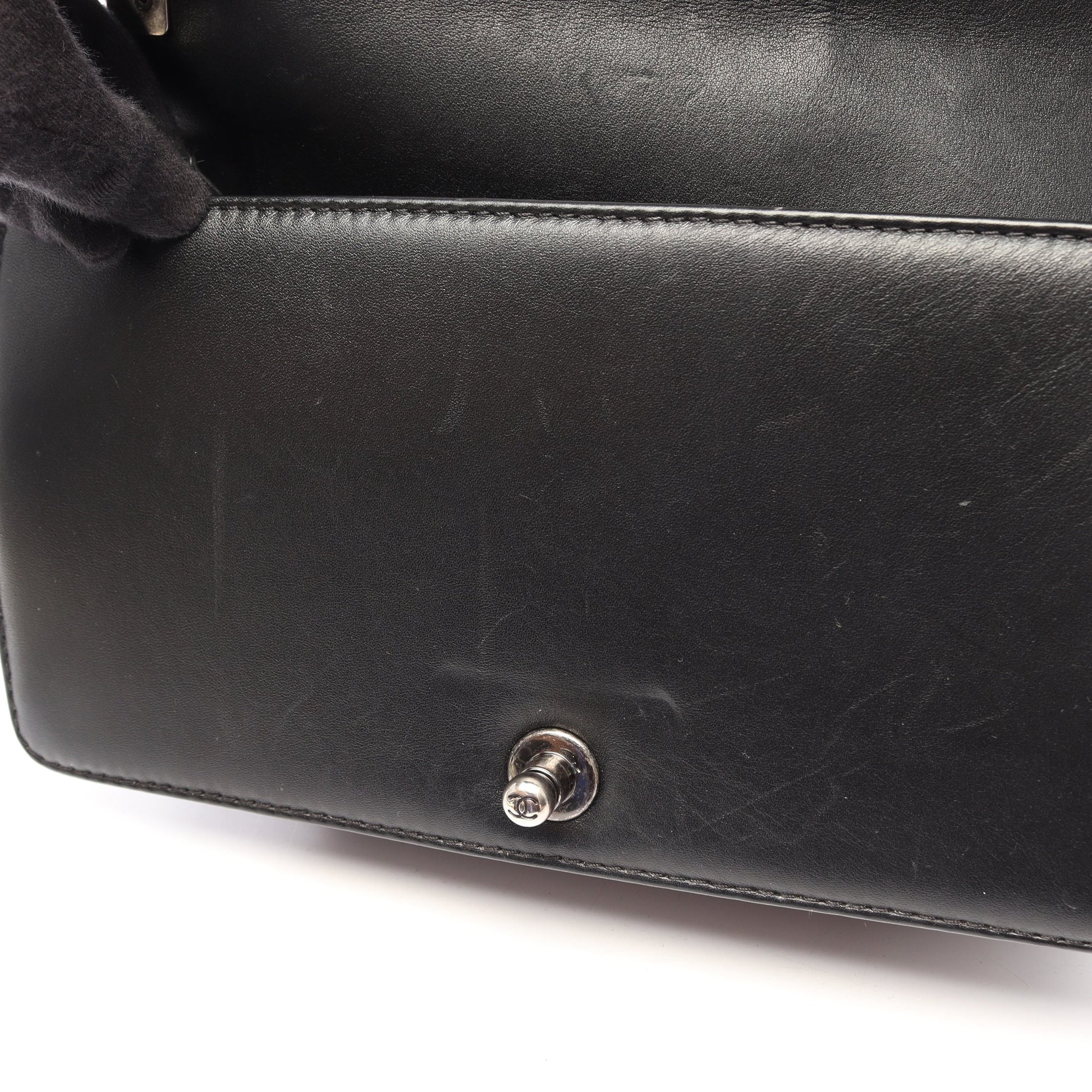 ボーイシャネル チェーンショルダーバッグ レザー ブラック シルバー金具 シャネル バッグ CHANEL
