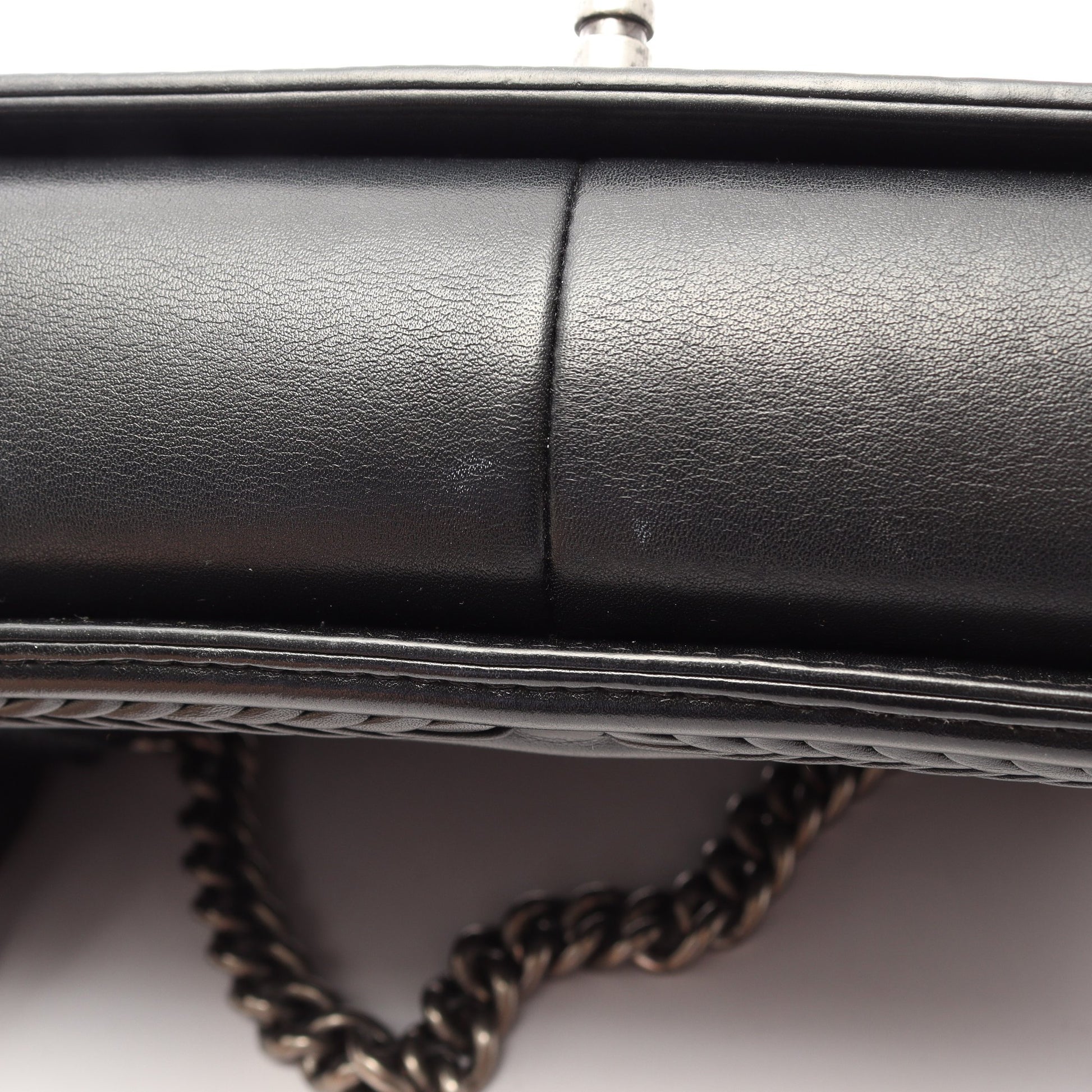 ボーイシャネル チェーンショルダーバッグ レザー ブラック シルバー金具 シャネル バッグ CHANEL