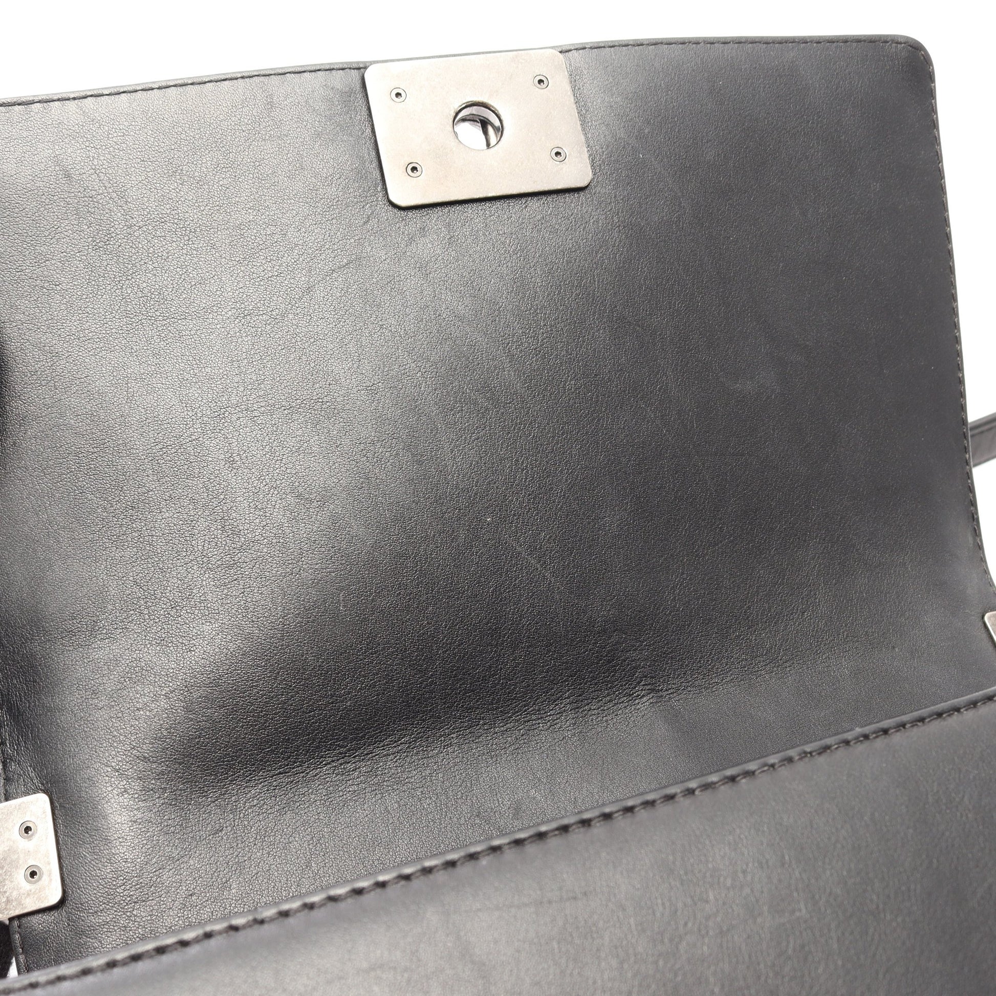 ボーイシャネル チェーンショルダーバッグ レザー ブラック シルバー金具 シャネル バッグ CHANEL