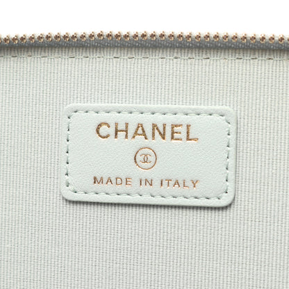マトラッセ バニティバッグ 2WAY チェーンショルダーバッグ ラムスキン ライトブルー ゴールド金具 シャネル バッグ CHANEL