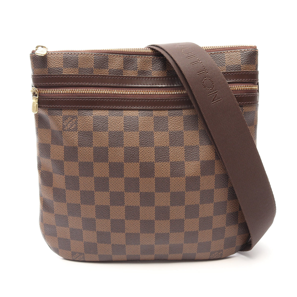ポシェット ボスフォール ダミエエベヌ ショルダーバッグ PVC レザー ブラウン ルイヴィトン バッグ LOUIS VUITTON
