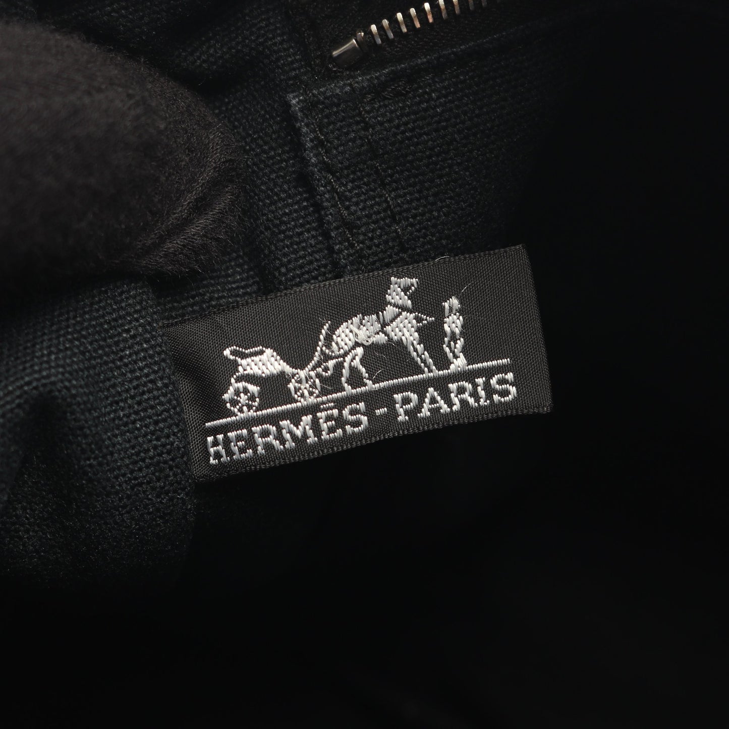フールトゥPM ハンドバッグ トートバッグ キャンバス ブラック グレー シルバー金具 エルメス