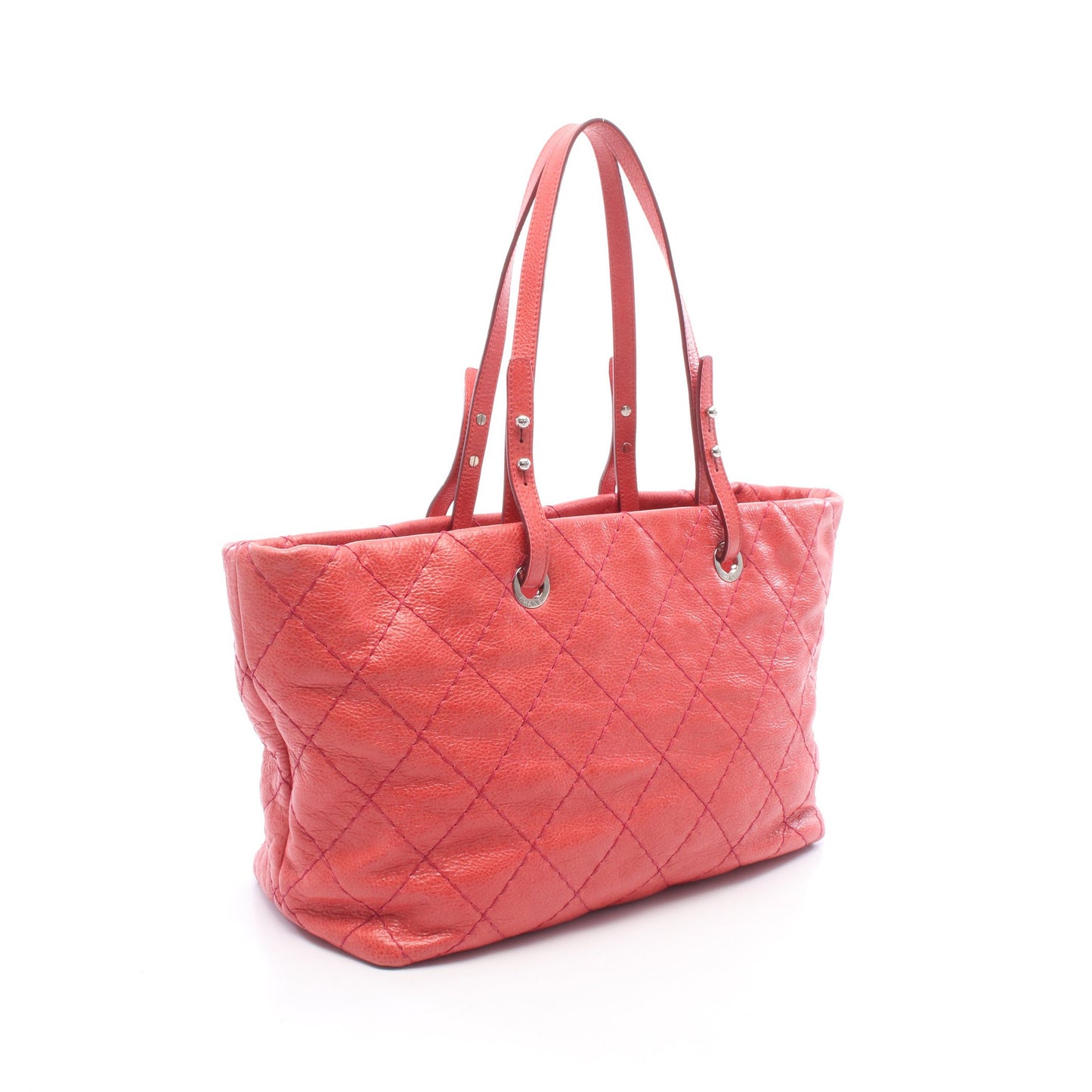 オンザロード ショルダーバッグ トートバッグ レザー レッド シルバー金具 シャネル バッグ CHANEL