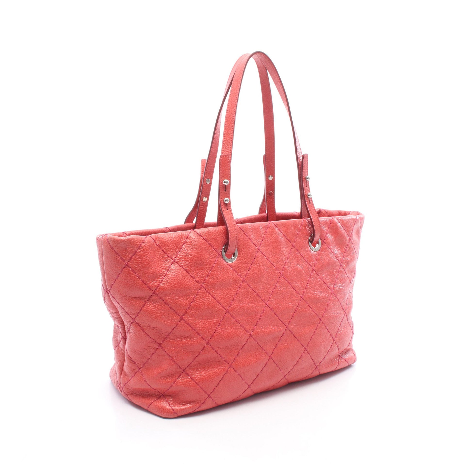 オンザロード ショルダーバッグ トートバッグ レザー レッド シルバー金具 シャネル バッグ CHANEL