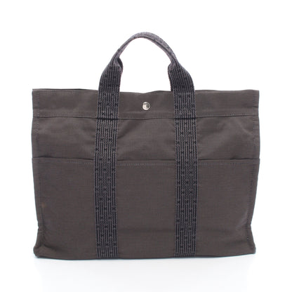 エールラインMM ハンドバッグ トートバッグ キャンバス グレー シルバー金具 エルメス バッグ HERMES