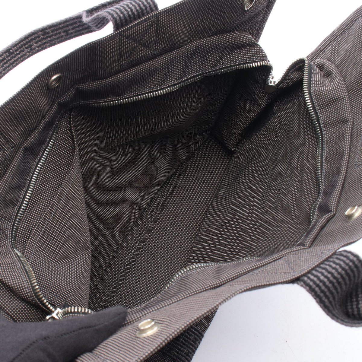 エールラインMM ハンドバッグ トートバッグ キャンバス グレー シルバー金具 エルメス バッグ HERMES