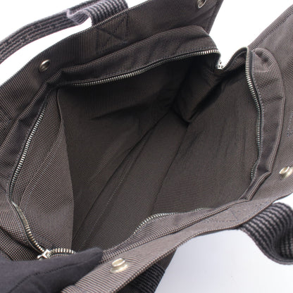 エールラインMM ハンドバッグ トートバッグ キャンバス グレー シルバー金具 エルメス バッグ HERMES