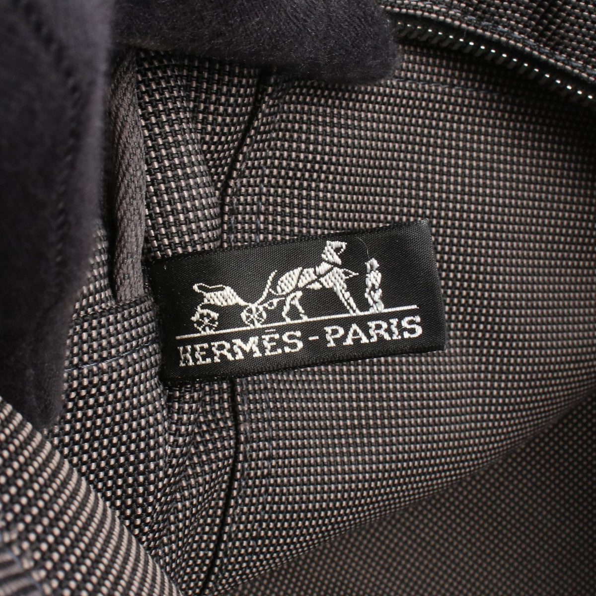 エールラインMM ハンドバッグ トートバッグ キャンバス グレー シルバー金具 エルメス バッグ HERMES