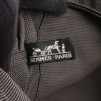 エールラインMM ハンドバッグ トートバッグ キャンバス グレー シルバー金具 エルメス バッグ HERMES