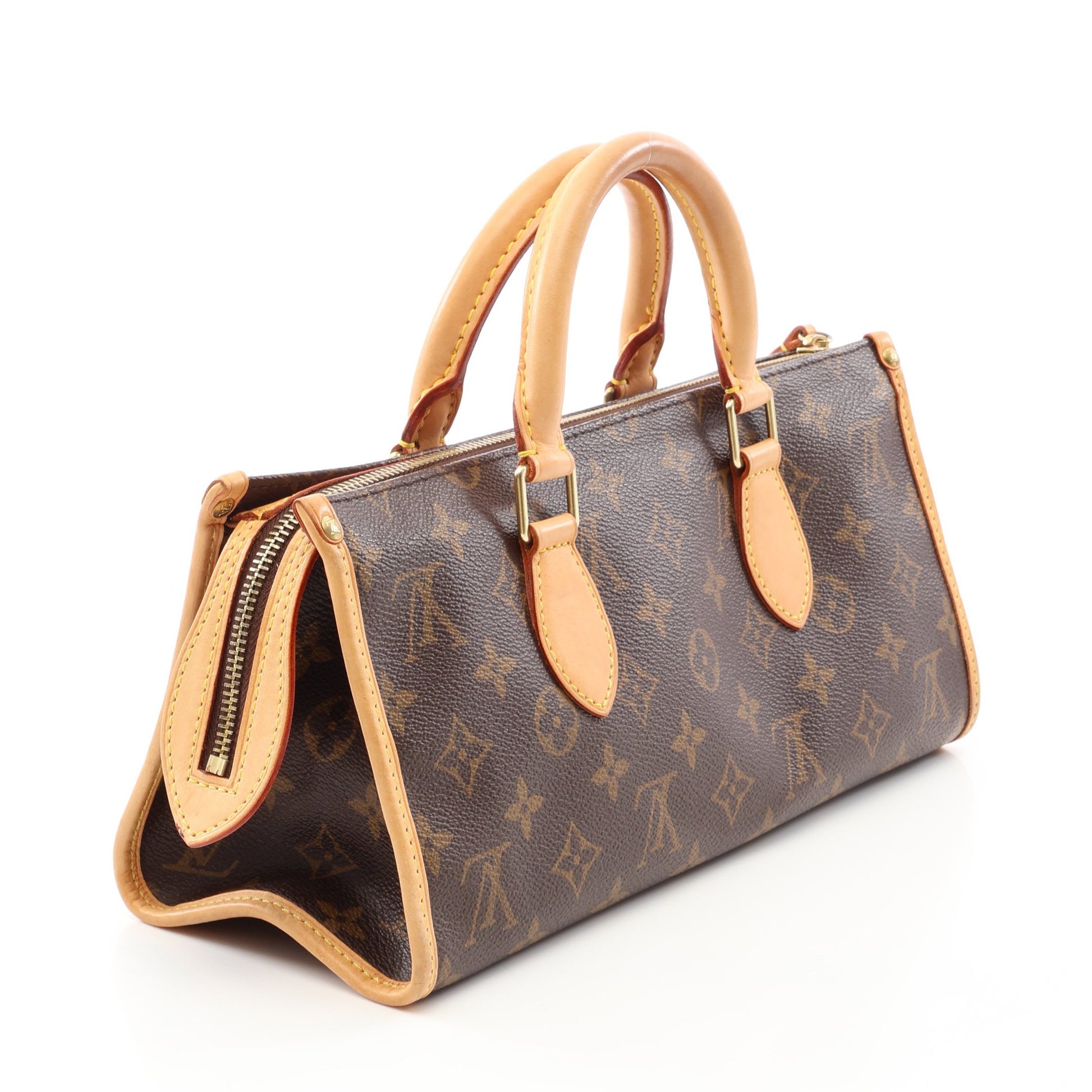ポパンクール モノグラム ハンドバッグ PVC レザー ブラウン ルイヴィトン バッグ LOUIS VUITTON