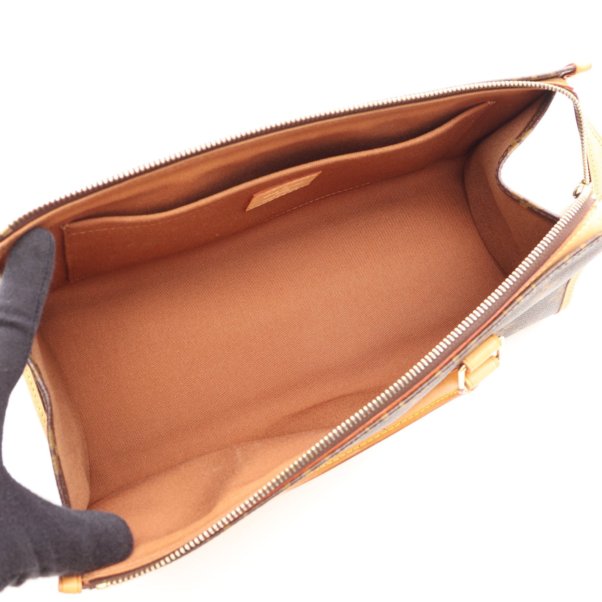 ポパンクール モノグラム ハンドバッグ PVC レザー ブラウン ルイヴィトン バッグ LOUIS VUITTON