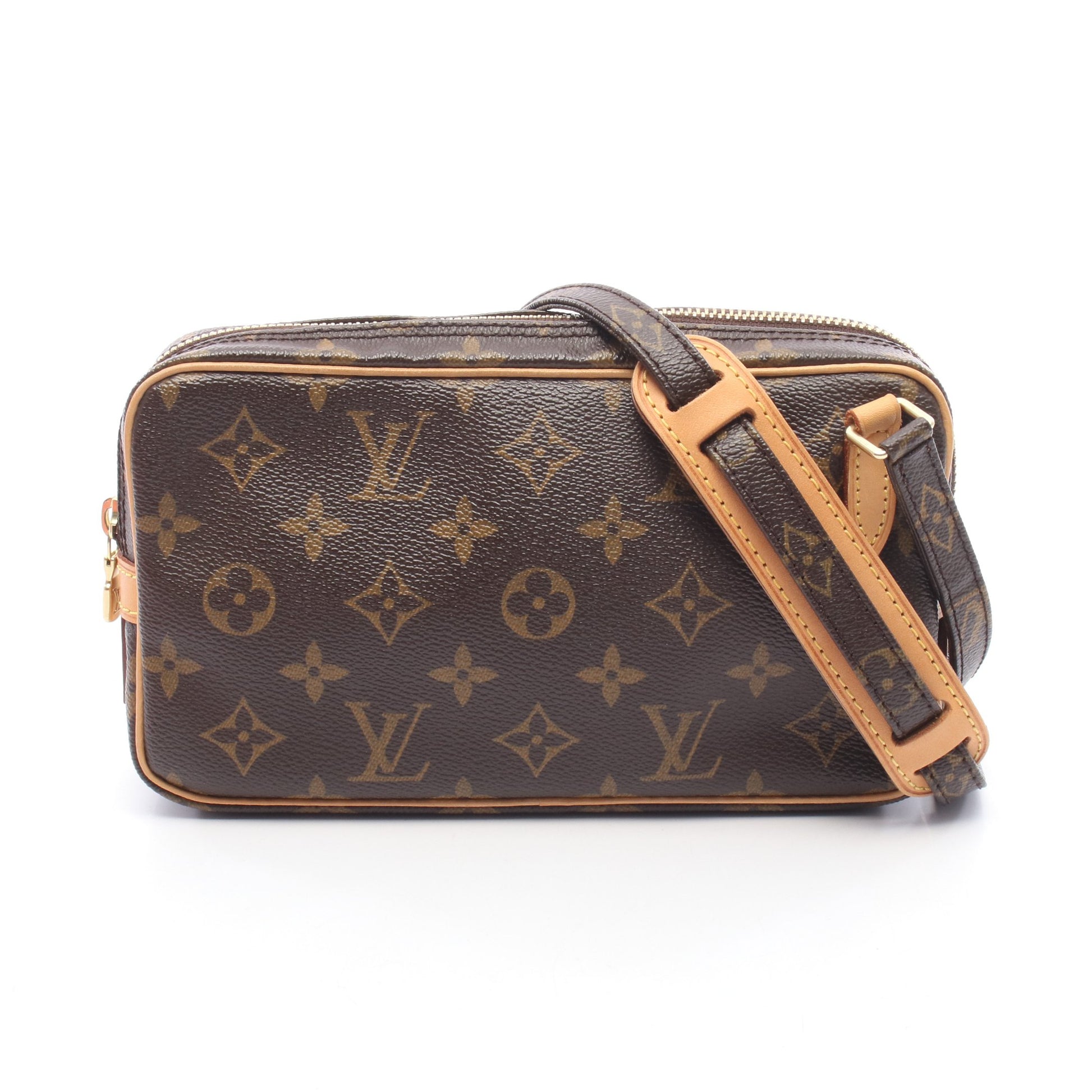 マルリーバンドリエール モノグラム ショルダーバッグ PVC レザー ブラウン ルイヴィトン バッグ LOUIS VUITTON