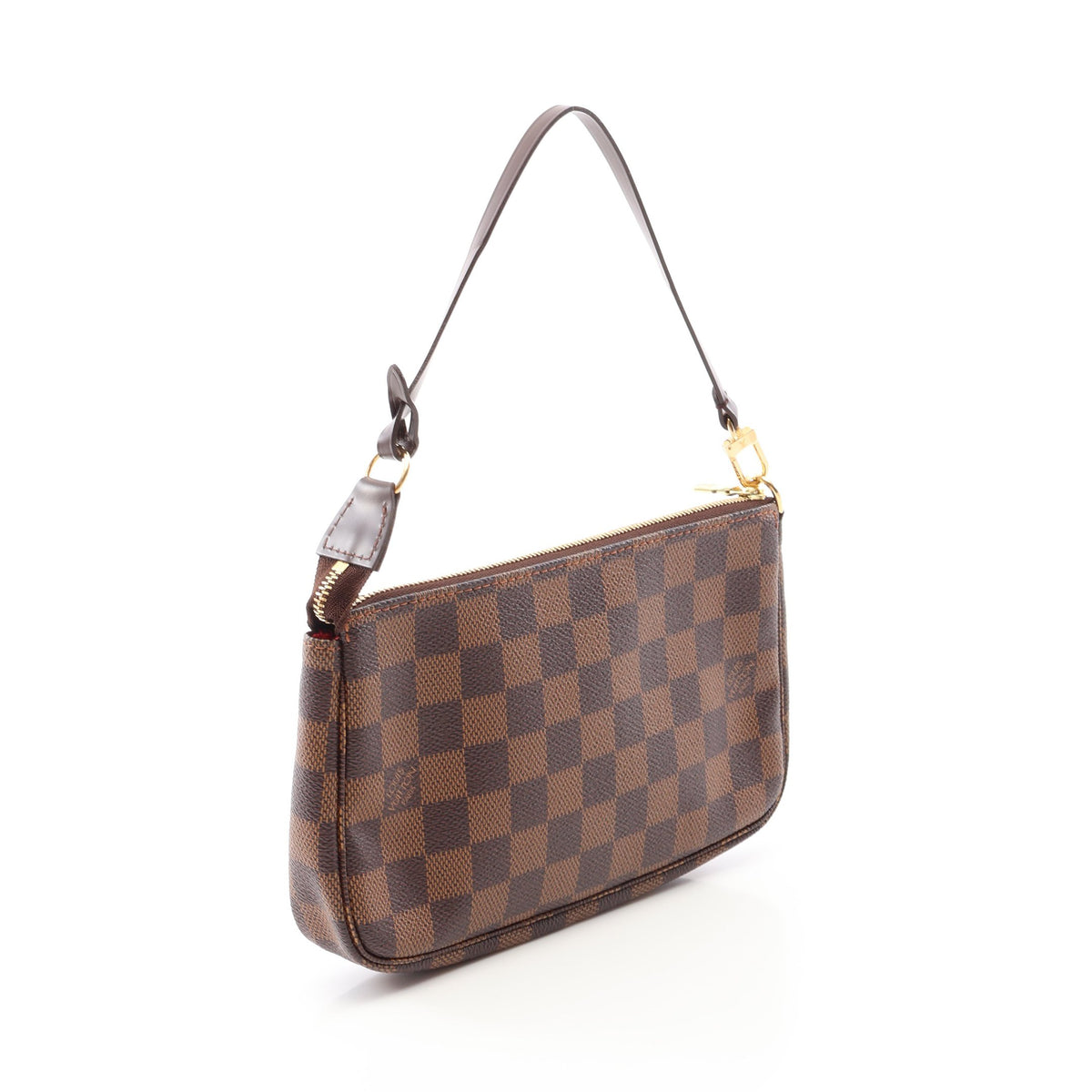 ポシェットアクセソワール ダミエエベヌ ハンドバッグ PVC レザー ブラウン ルイヴィトン バッグ LOUIS VUITTON
