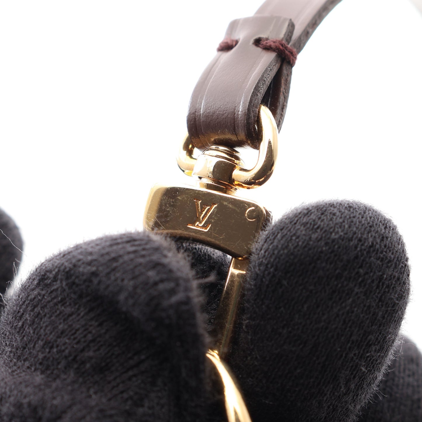 ポシェットアクセソワール ダミエエベヌ ハンドバッグ PVC レザー ブラウン ルイヴィトン バッグ LOUIS VUITTON