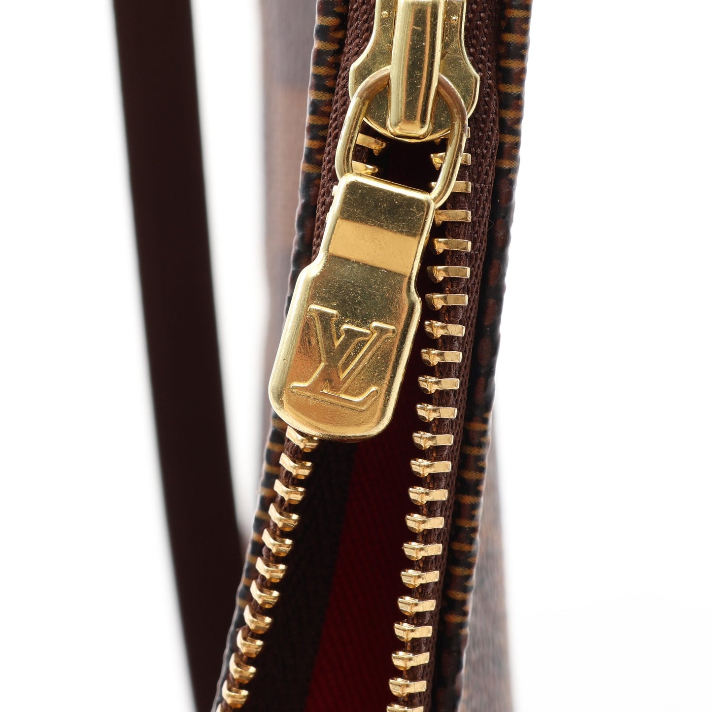 ポシェットアクセソワール ダミエエベヌ ハンドバッグ PVC レザー ブラウン ルイヴィトン バッグ LOUIS VUITTON