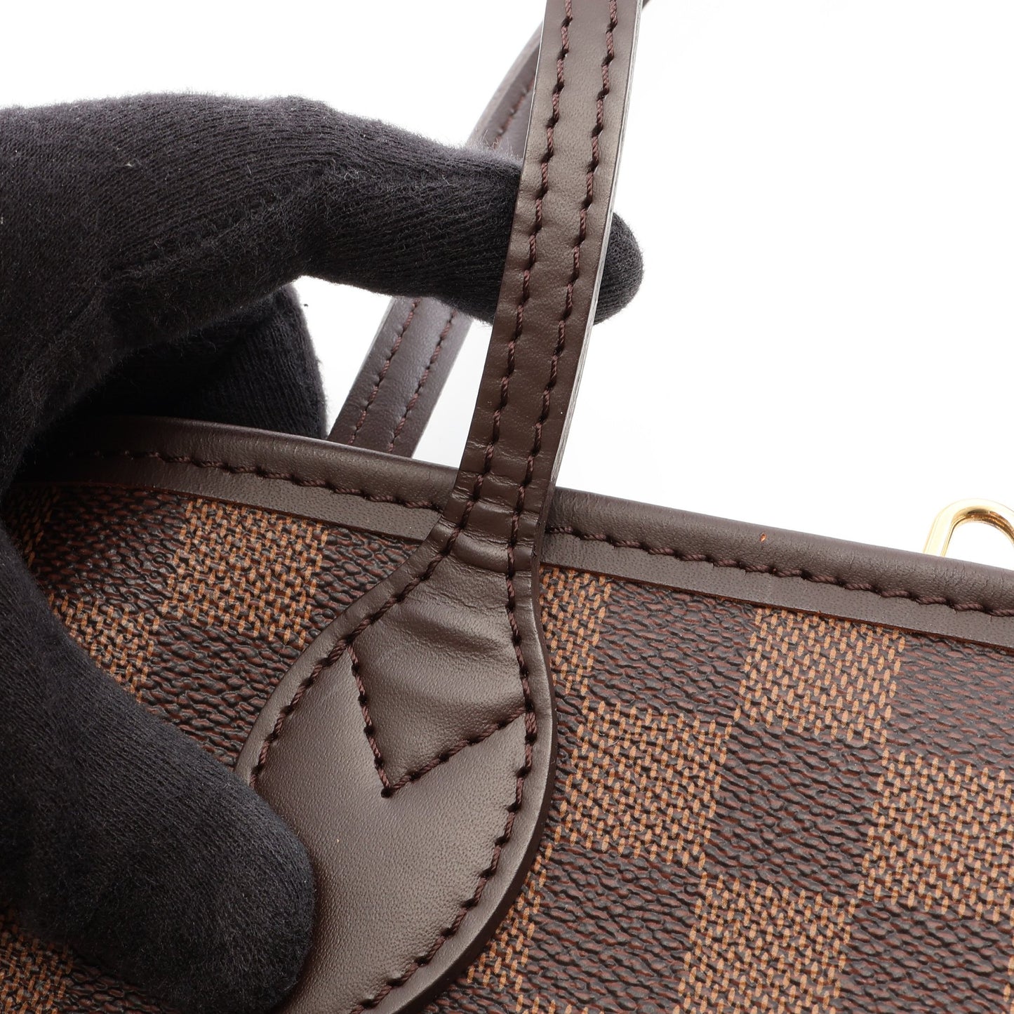 ネヴァーフルPM ダミエエベヌ ハンドバッグ トートバッグ PVC レザー ブラウン ルイヴィトン バッグ LOUIS VUITTON