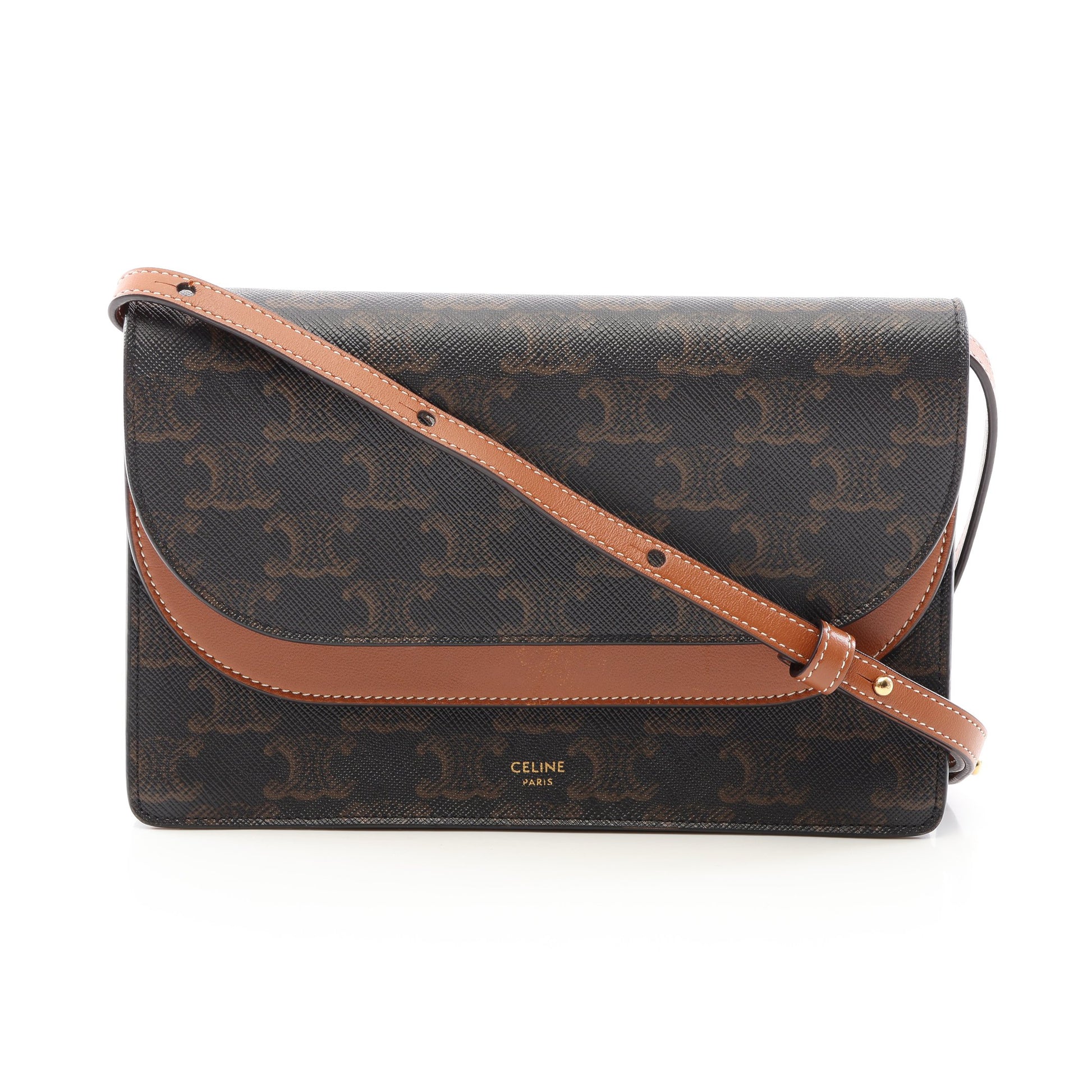 TAN タン トリオンフ ショルダーウォレット PVC レザー ブラック ブラウン セリーヌ バッグ CELINE