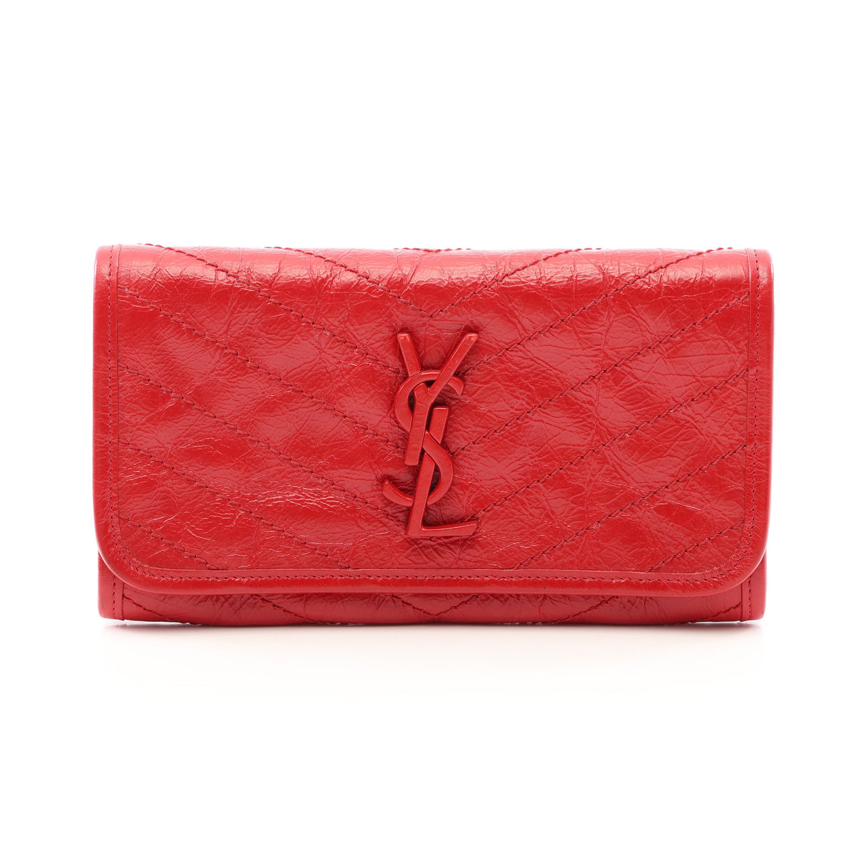 ニキ 二つ折り長財布 レザー レッド サンローランパリ 財布・小物 SAINT LAURENT PARIS