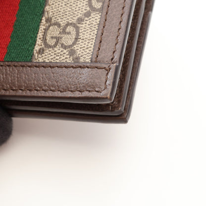 オフィディア GGスプリーム 二つ折り財布 PVC レザー ブラウン グレーベージュ グリーン グッチ 財布・小物 GUCCI