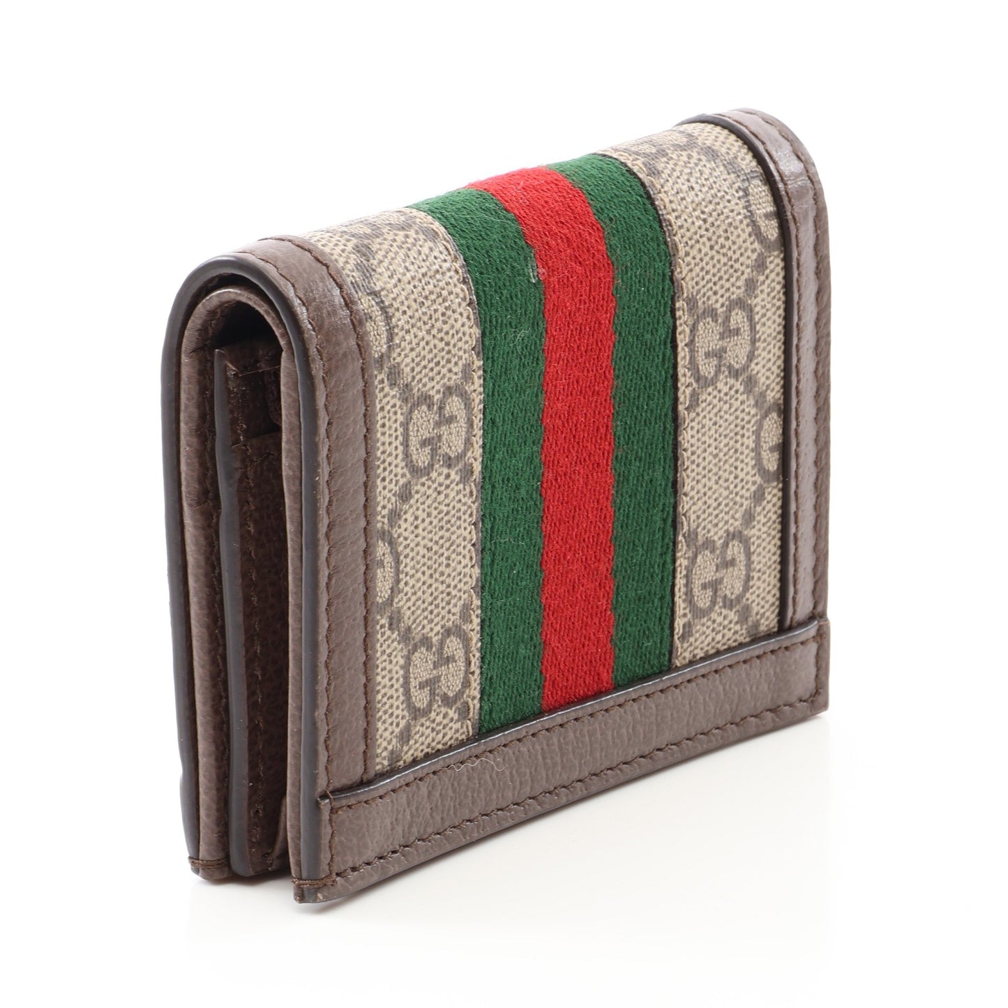 オフィディア GGスプリーム 二つ折り財布 PVC レザー ブラウン グレーベージュ グリーン グッチ 財布・小物 GUCCI