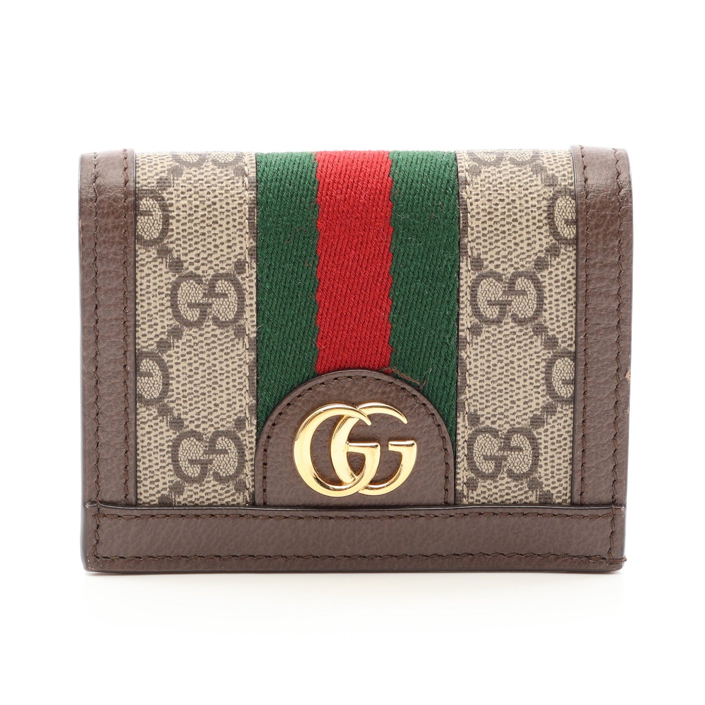 オフィディア GGスプリーム 二つ折り財布 PVC レザー ブラウン グレーベージュ グリーン グッチ 財布・小物 GUCCI