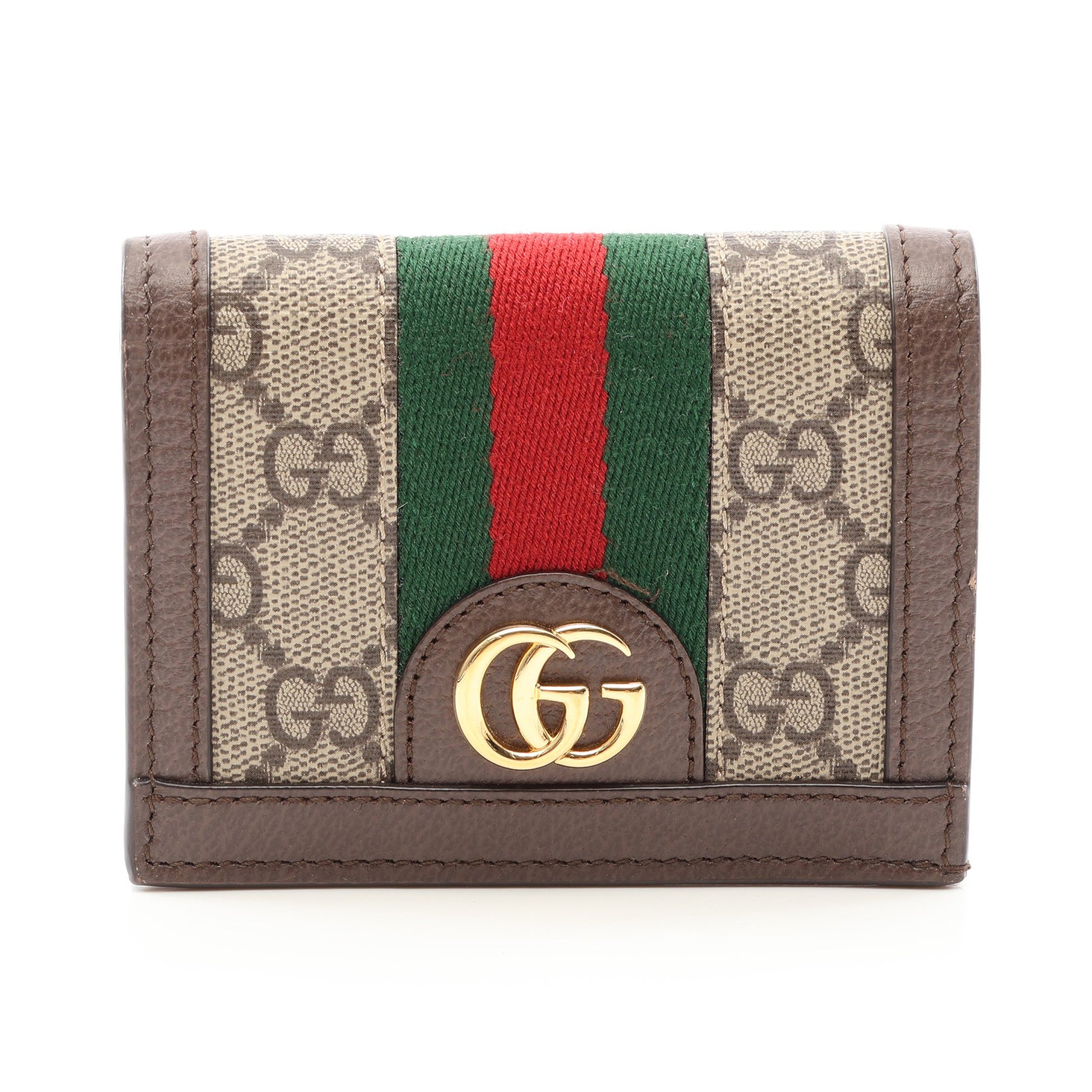 オフィディア GGスプリーム 二つ折り財布 PVC レザー ブラウン グレーベージュ グリーン グッチ 財布・小物 GUCCI
