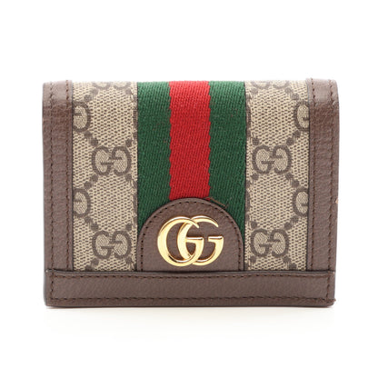 オフィディア GGスプリーム 二つ折り財布 PVC レザー ブラウン グレーベージュ グリーン グッチ 財布・小物 GUCCI