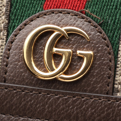 オフィディア GGスプリーム 二つ折り財布 PVC レザー ブラウン グレーベージュ グリーン グッチ 財布・小物 GUCCI