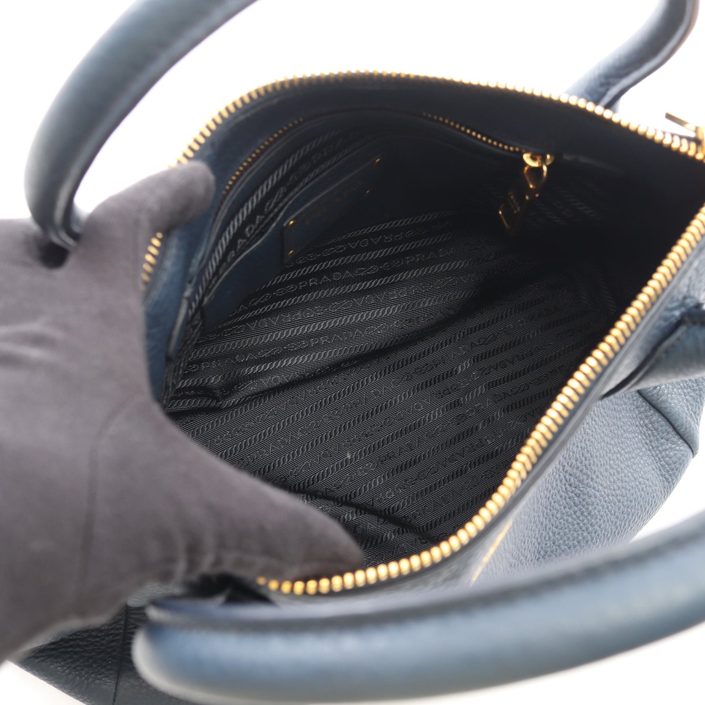 VIT DAINO ヴィッテロダイノ 2WAY ハンドバッグ トートバッグ レザー ネイビー プラダ バッグ PRADA