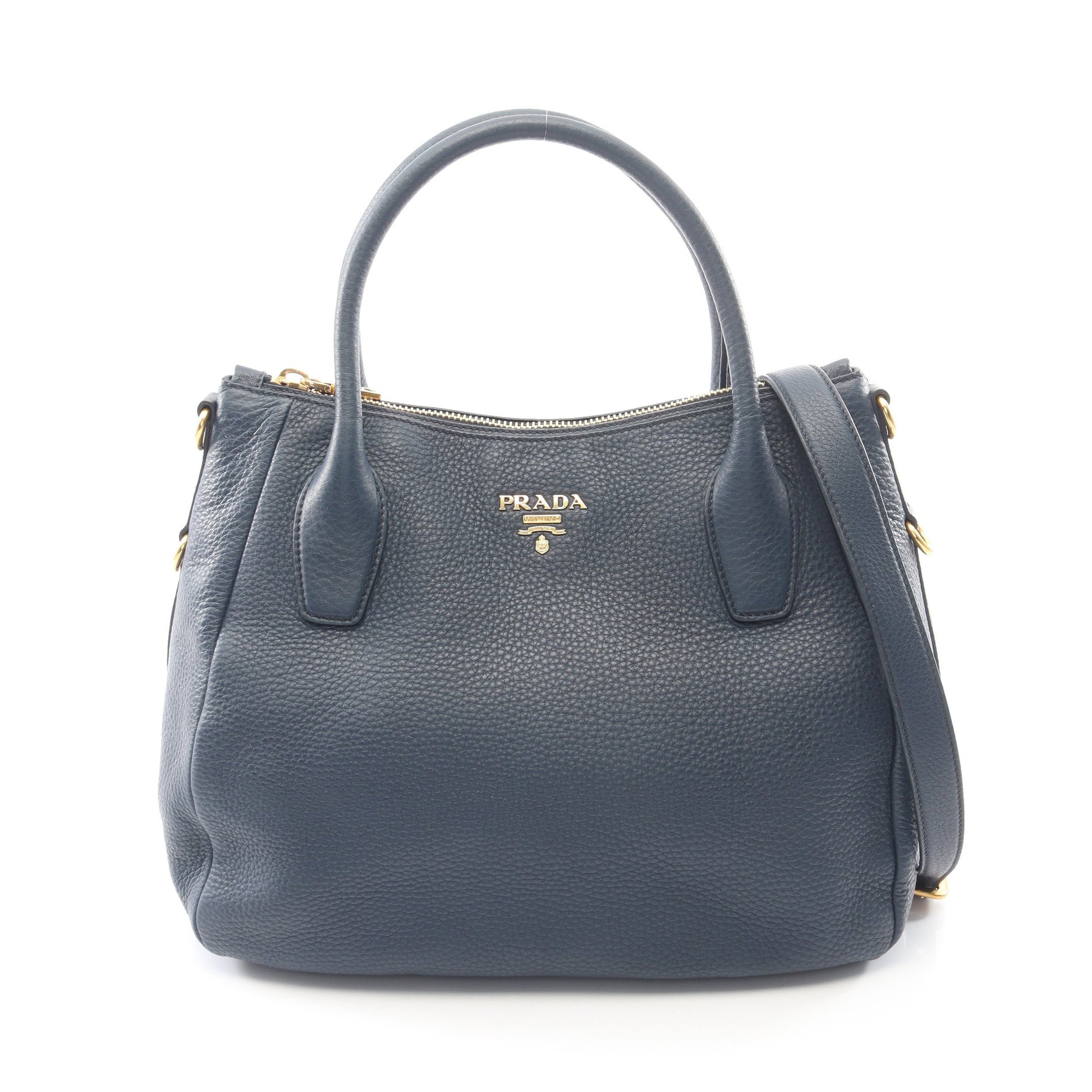 VIT DAINO ヴィッテロダイノ 2WAY ハンドバッグ トートバッグ レザー ネイビー プラダ バッグ PRADA