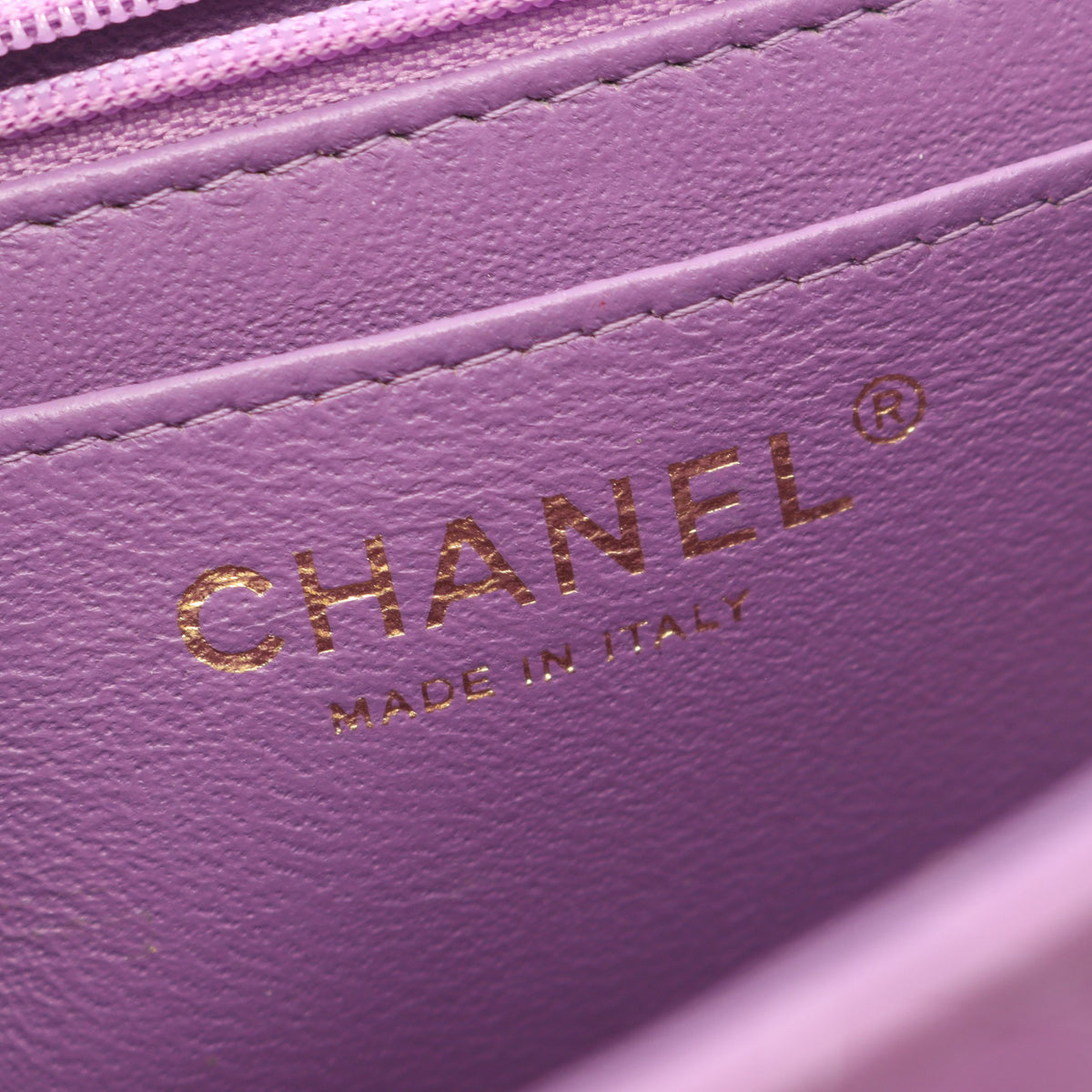 ミニマトラッセ チェーンショルダーバッグ ラムスキン パープル ゴールド金具 シャネル バッグ CHANEL