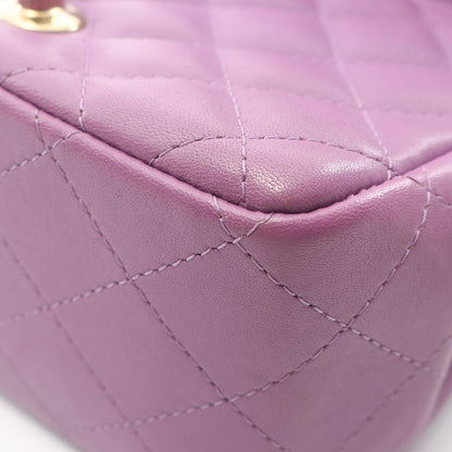 ミニマトラッセ チェーンショルダーバッグ ラムスキン パープル ゴールド金具 シャネル バッグ CHANEL