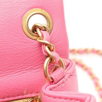 マトラッセ チェーンショルダーバッグ レザー ピンク ゴールド金具 シャネル バッグ CHANEL