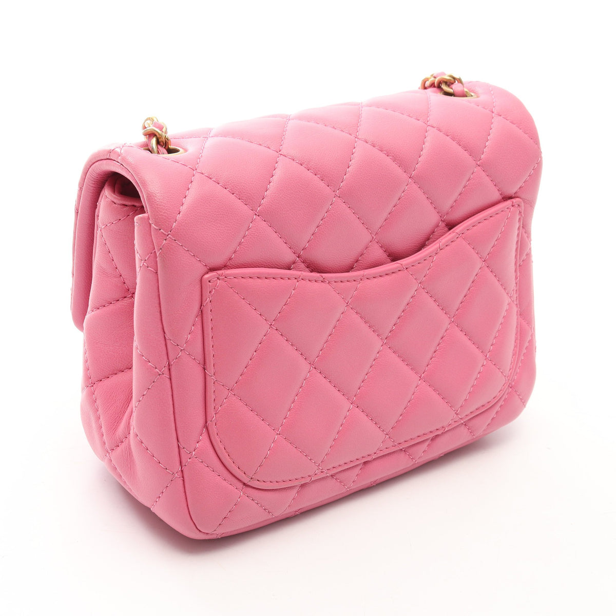 マトラッセ チェーンショルダーバッグ レザー ピンク ゴールド金具 シャネル バッグ CHANEL